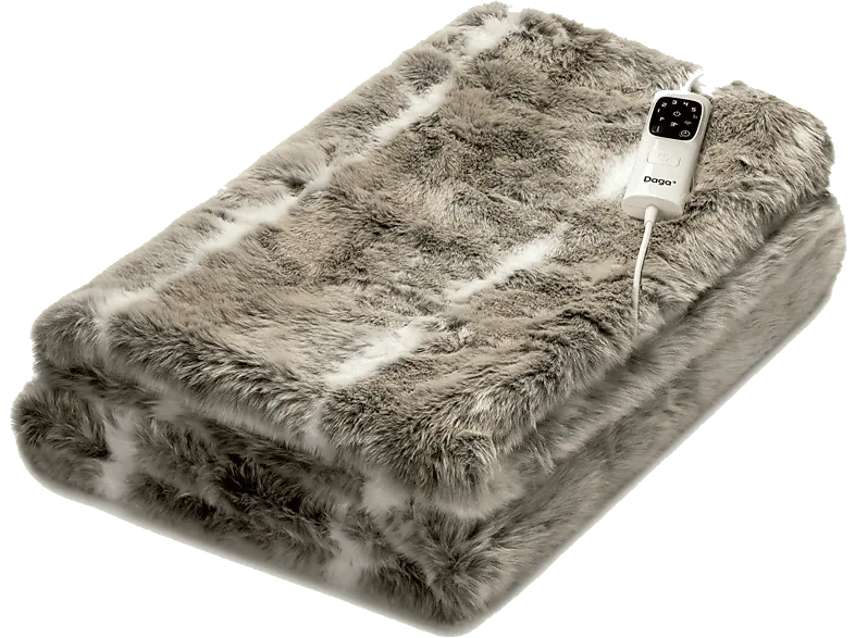 Manta eléctrica - Daga Relax Suave Lujo, 150 W, 6 niveles de temperatura, Calentamiento rápido, Marrón