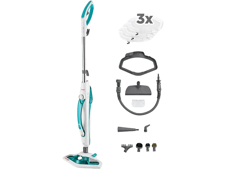 Escoba de vapor - Polti Vaporetto SV450 Double, 0.3 l, 1500 W, Hasta 5 bares, 2.7 m², Blanco y verde