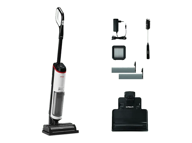Limpiador de vapor - Polti RollySteam WD30C Cordless, 450 W, 3 en 1: aspira, lava y desinfecta con vapor, 35 min autonomía, Autolimpieza, Pantalla LED