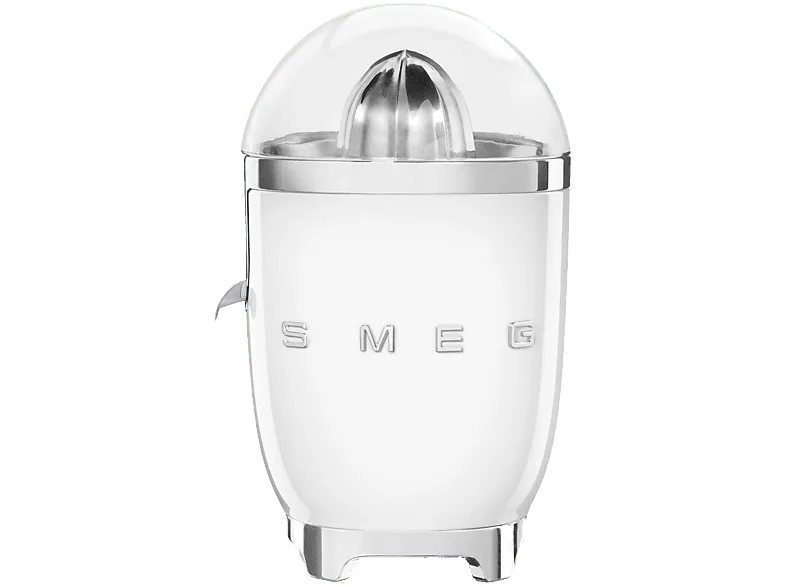 Exprimidor - Smeg CJF11, 0.2 l, 70 W, 1 velocidad, Acero inoxidable, Estética 50's Style, Blanco