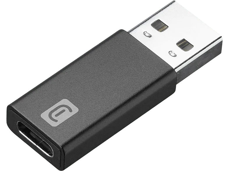 Adaptador USB - CellularLine USBC2ACARADAPTERK, USB-A a USB-C, Negro