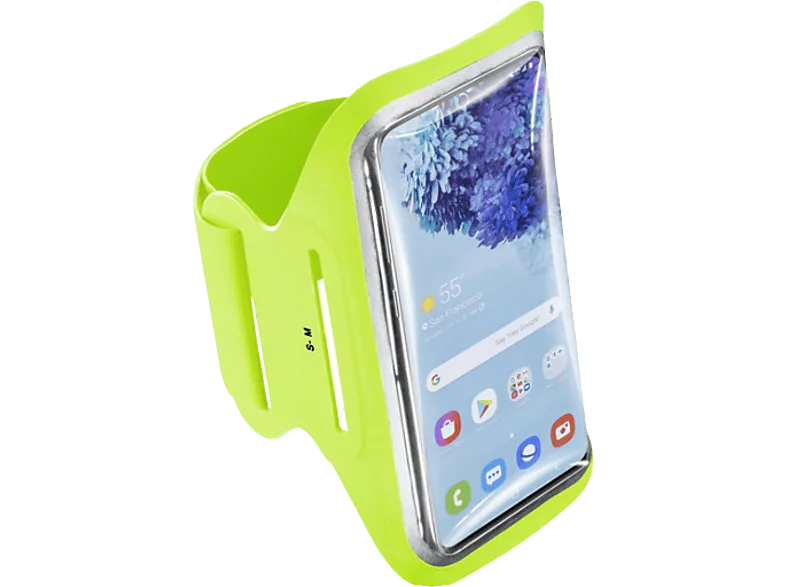 Brazalete para móvil - CellularLine ARMBAND FITNESS, Ultraflexible, Universal, Microfibra suave, Lima