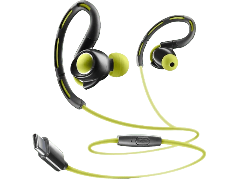 Auriculares deportivos - CellularLine SPORT, Supraaurales, Bluetooth ,Micrófono, Universal, Amarillo