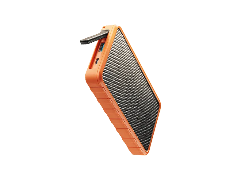 Powerbank - CellularLine Solar, 10000 mAh, 20 W, Carga solar, USB C, A, Naranja