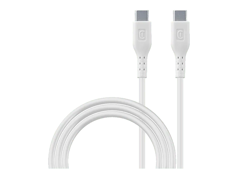 Cable USB - CellularLine USBDATA100C2C5A1MW, USB-C USB-C, 1.2 m, 100W, Carga Rápida, Blanco