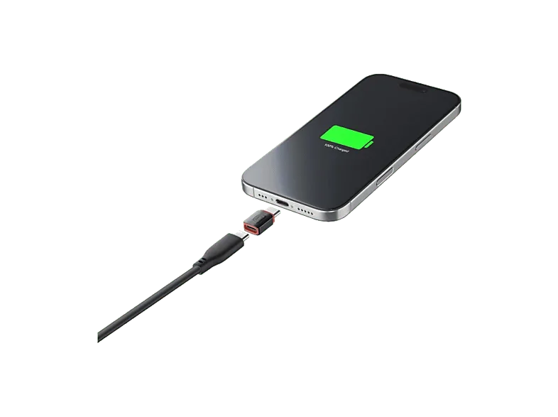 USB Data Blocker - CellularLine ADAPTDATABLOCKC2CK, C a C, Carga segura en tu móvil, Negro