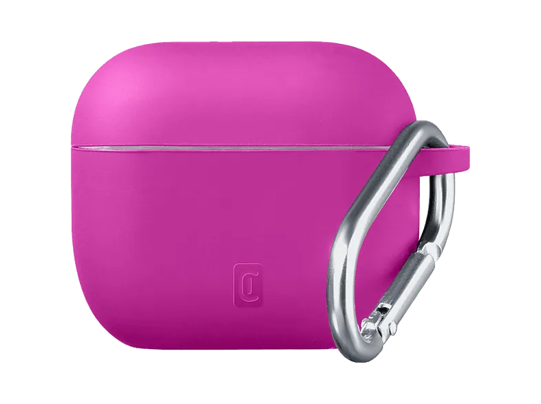 Funda - CellularLine Bounce, Compatible con AirPods Pro 3, Silicona, Con Gancho, Rosa