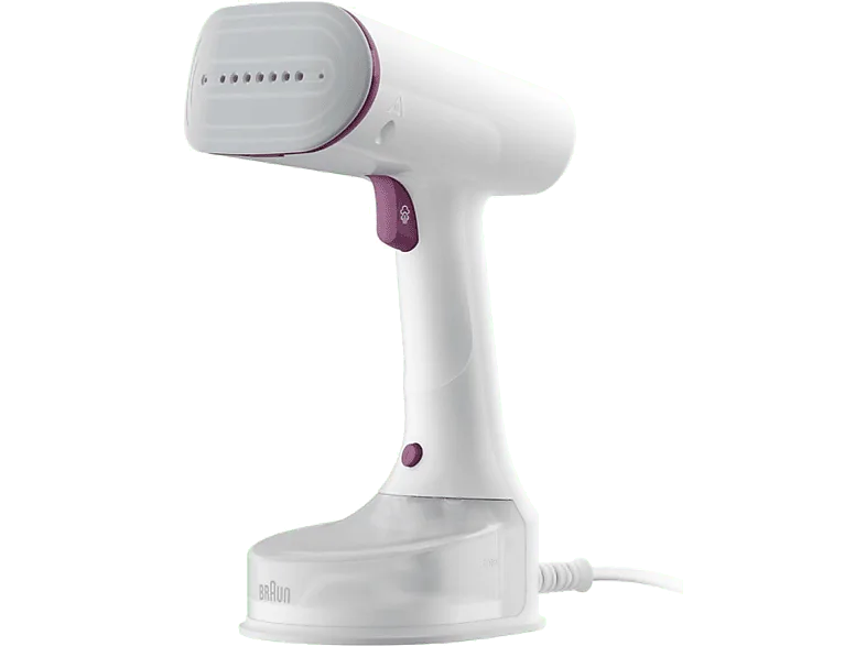 Plancha de vapor vertical - Braun QuickStyle 5 GS5011PU, 1200W, 0.15 l, Vapor 22 g/min, Calentamiento rápido, Blanco/Púrpura