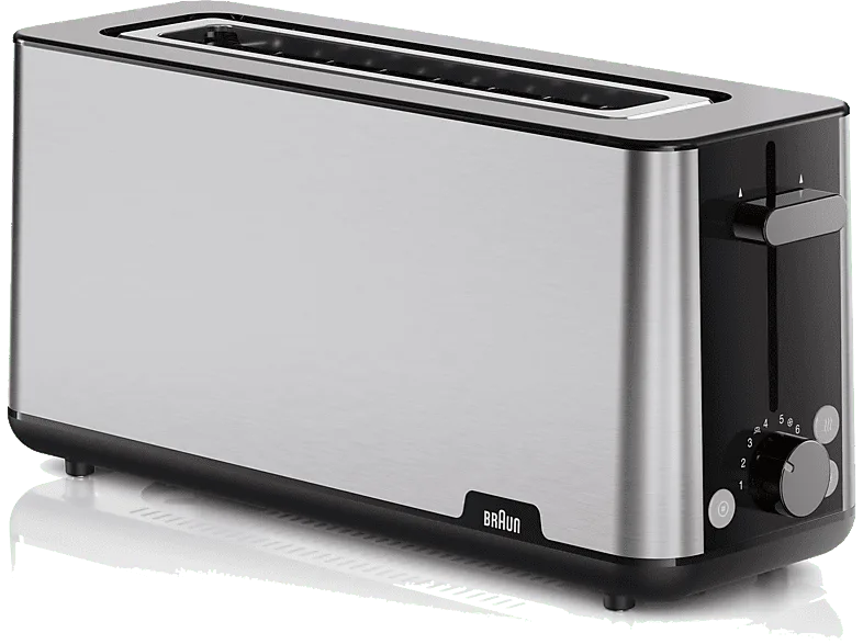 Tostadora - Braun HT1610BK, 1030W, 1 ranura, 2 rebanadas, 8 niveles tostado, Negro (imagen 1 de 3)