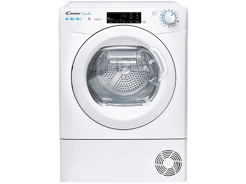Secadora bomba de calor - Candy Smart Pro CSOE H9A2TE-S, 9kg, 15 programas, Wi-Fi, Función anti-arrugas, Blanco