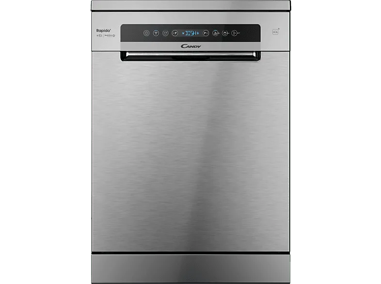 Lavavajillas - Candy Rapido' CF 5C7F1X, 15 servicios, 8 programas, Inicio Diferido, Motor Inverter, 60 cm, Conectividad Wi-Fi, Inox (imagen 1 de 3)