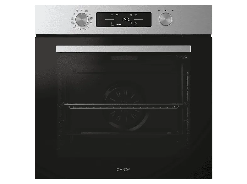 Horno - Candy CA6 N5B3EYTX, Multifunción, Aqualisis + Pyrolysis, 78 l, 59.5 cm, Inox
