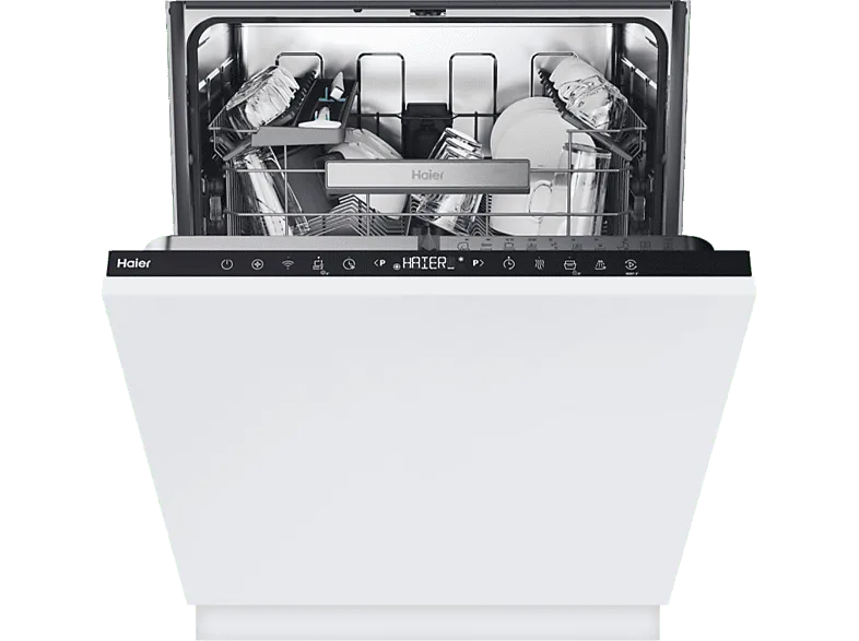 Lavavajillas integrable - Haier XI 4C4S0SB, 10 Programas, 14 Servicios, Ancho 59.7 cm, Cuba Maxi Tub, Apertura Automática, Sin panelar