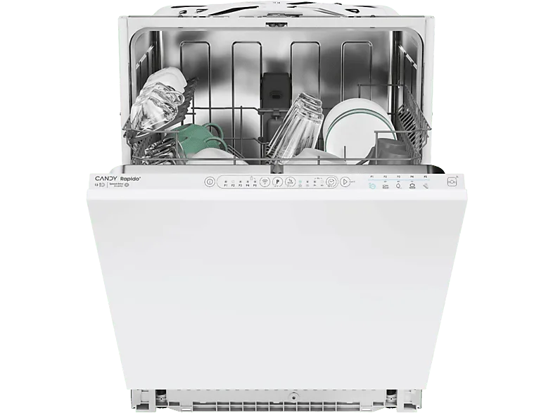 Lavavajillas Integrable - Candy Rapidó CI 3E7L0W2, 13 Servicios, 5 Programas, 60 cm, Wifi, Motor inverter, Sin panelar