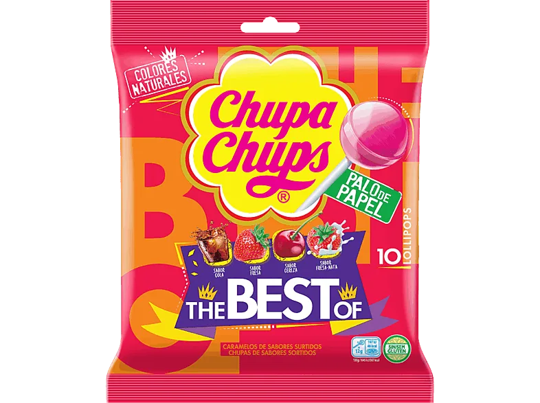 Caramelos - Chupa Chups, Sabores variados, 10 unidades