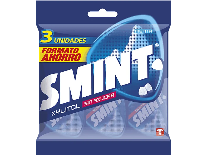 Caramelos - Smint Tripack (by Chupa Chups), Sabor Menta, Sin Gluten, azúcar, 3 unidades, 24g