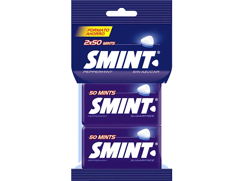Caramelos - Smint Twinpack (by Chupa Chups), Sabor Menta, Sin Gluten, Azúcar, 2x50 unidades, 70g