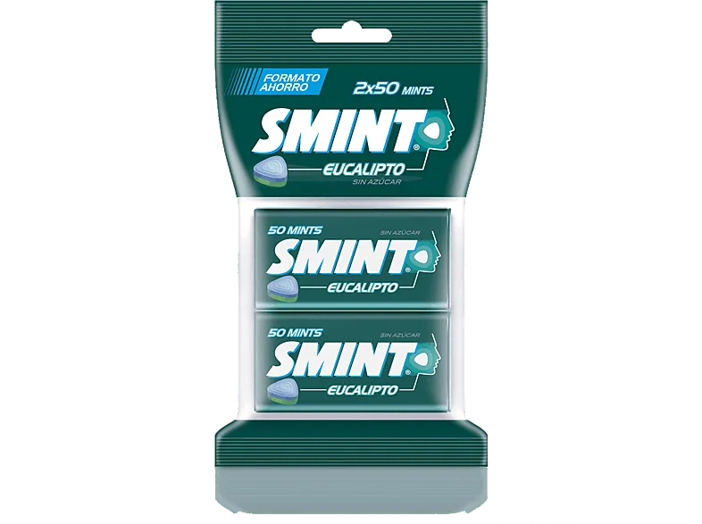 Caramelos - Smint Twinpack (by Chupa Chups), Sabor Eucalipto, Sin Gluten, Azúcar, 2x50 unidades, 70g