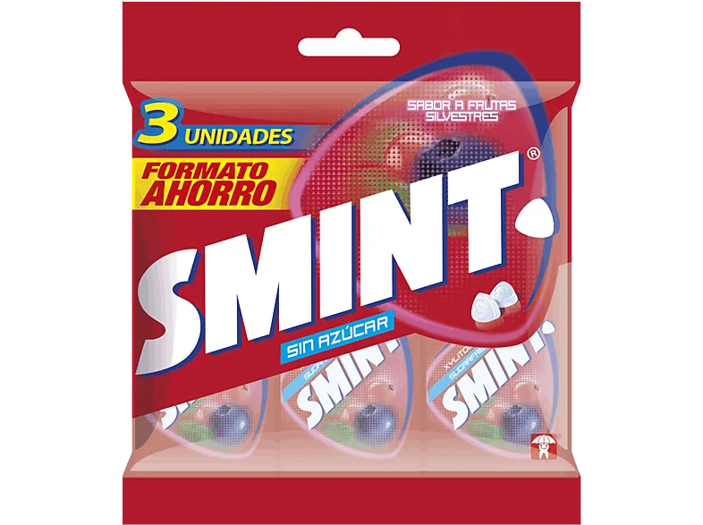Chicles - Chupa Chups Smint Tabs, Sabor frutas del bosque, 3 unidades, Sin azúcar