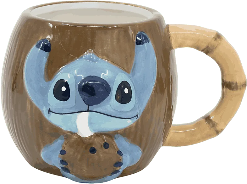 Taza - Stitch en coco, Lilo & Stitch, 3D, Cerámica, 420 ml