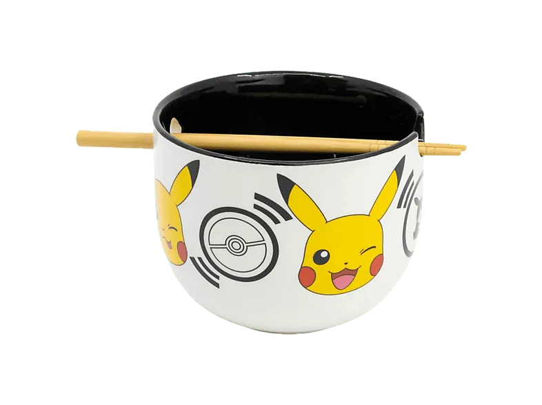 Cuenco - Sherwood Pokémon Pikachu Ramen, Con palillos, 500 ml