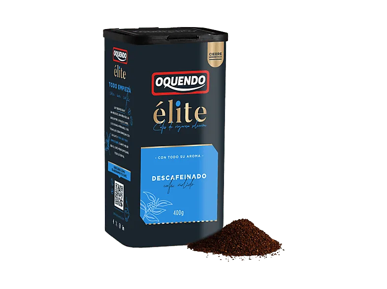 Café molido - Oquendo Cofibox Élite Descafeinado 400g, 100% Robusta