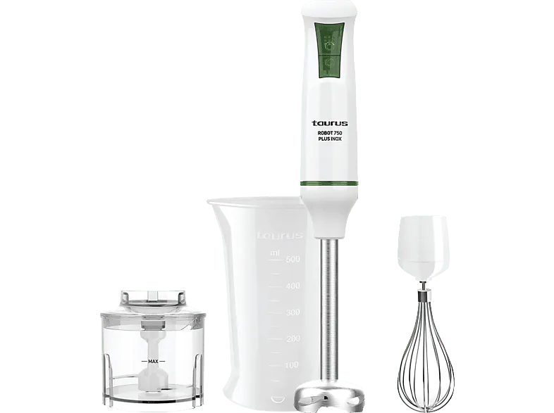 Batidora de mano - Taurus Robot 750 Plus Inox, V, 2 Velocidades, Blanco