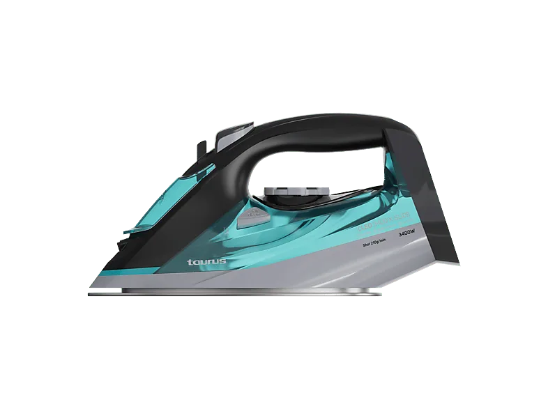 Plancha de vapor - Taurus Cleo 3400 X-Slide, Rápido calentamiento, Sistema antical y antigoteo, Autolimpieza, 3400W, 450 ml, Negro / Verde