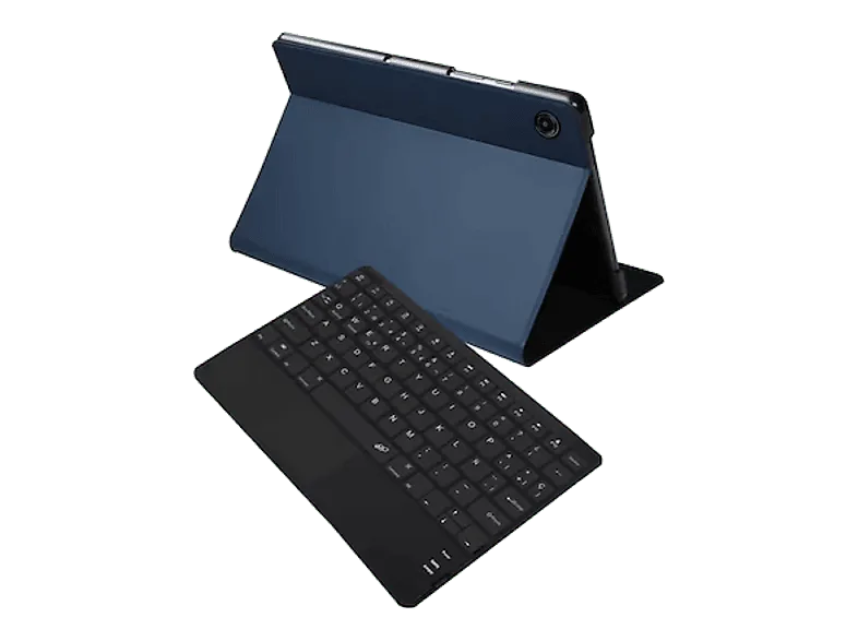 Funda tablet - Silver HT Tab A11+, Para Samsung Galaxy Incluye Teclado, Multiángulo, Water Resistant, Azul