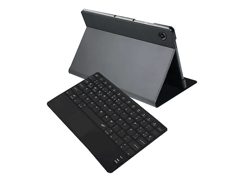 Funda tablet - Silver HT Tab A11+, Para Samsung Galaxy Incluye Teclado, Multiángulo, Water Resistant, Gris