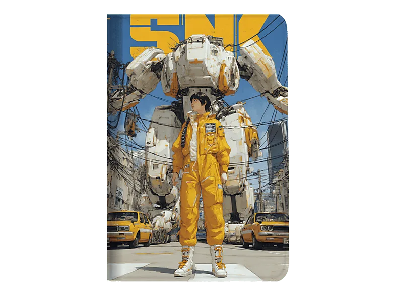 Funda tablet - Silver HT Cool Robots, Para Galaxy Tab A11+, Resistente al Desgaste y a las Manchas, Multicolor