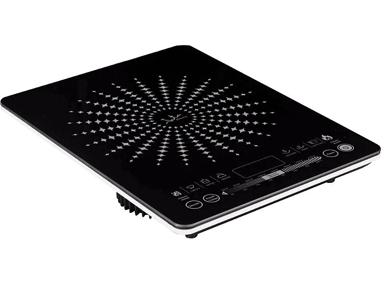 Placa portátil - Jata VNI145, Inducción, 1 zona, Zona 26 cm, Display LED, 8 Funciones programadas, 43.5 Negro