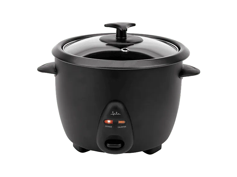 Arrocera - Jata JEAR2510, 400 W, 1 l, Selector de Programas, Rapa Vidrio Templado, Negro