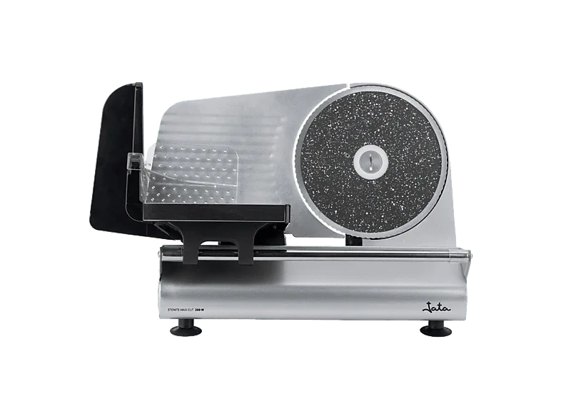 Cortafiambres - Jata JECF1054, 200W, Regulador de Corte Precisión 0 a 15 mm, Base Antideslizante, Cuchilla INOX Stonite 22cm, Plata