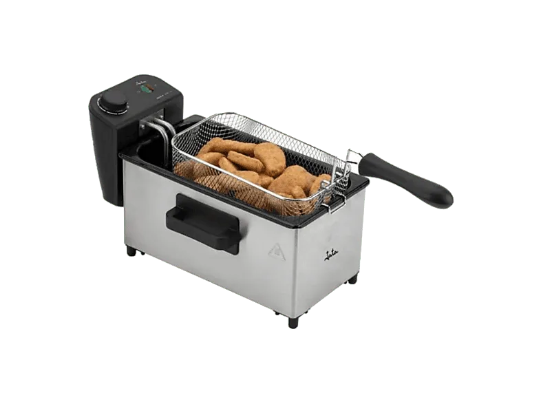 Freidora - Jata JEFR1678, 2000 W, 3L, Termostato Regulable, Sistema Cool Zone Antimezcla de Sabores, Acero inoxidable