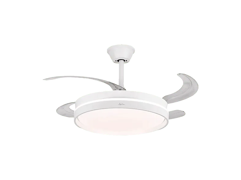 Ventilador de techo- Jata JVTE4242, 42 W, 6 Velocidades, Aspas retráctiles, Luz LED, Función Reverse, Blanco