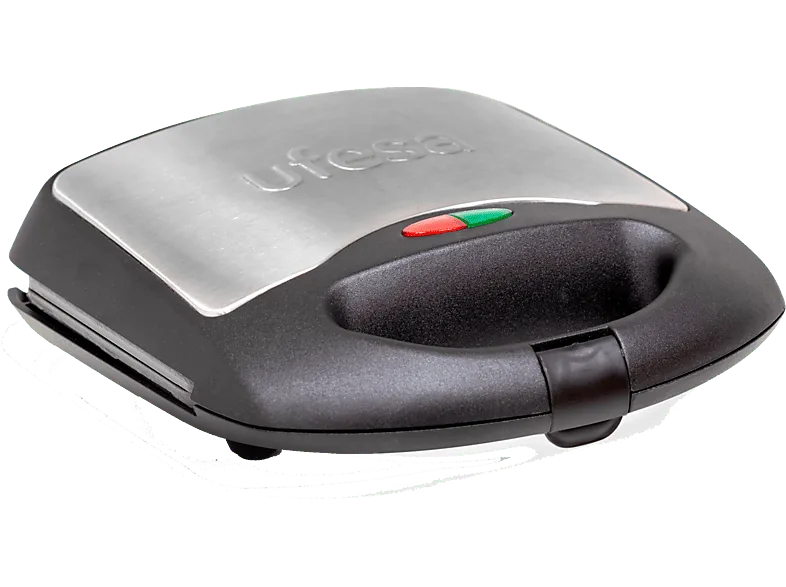 Sandwichera - Ufesa SW7860, Potencia 750W, Capa antiadherente, Capacidad 2 Sandwiches, Inox