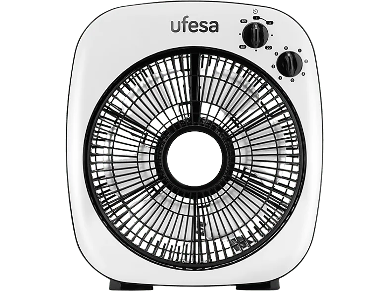 Ventilador de sobremesa - Ufesa BF5030, 3 velocidades, Temporizador, 50W, 25 cm, Blanco