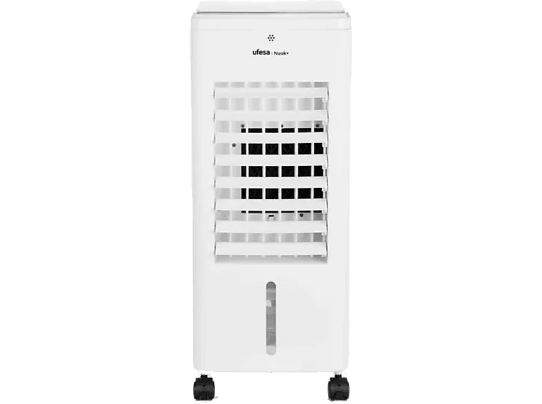 Climatizador evaporativo - Ufesa Nuuk+, 61 W, 3 Velocidades, Mando a Distancia, Ruedas, Asa Transporte, Blanco