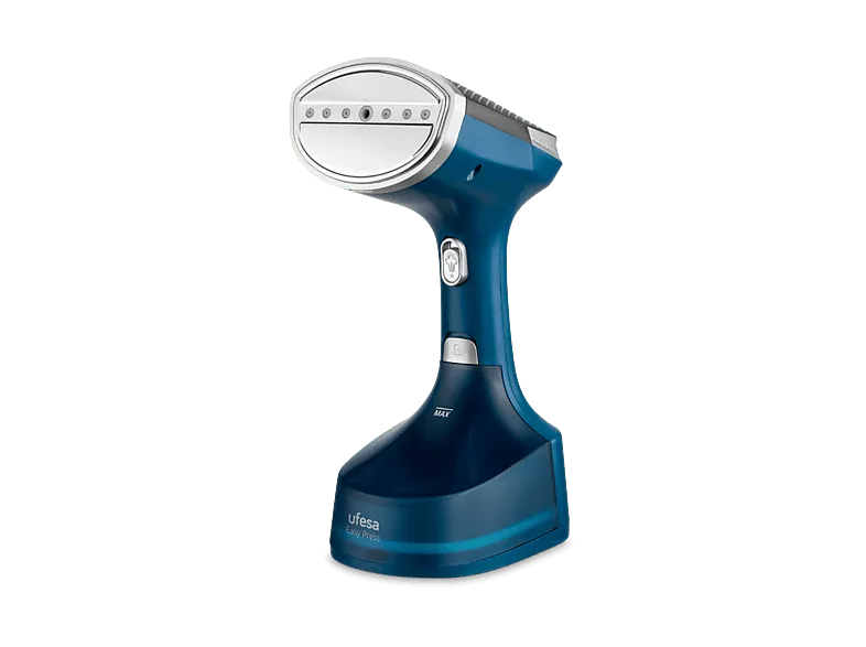 Plancha de vapor vertical - Ufesa Easy Press, 30g/min, 300 ml, 10 min Autonomía, Listo para usar en 25 segundos, Indicador LED, Azul