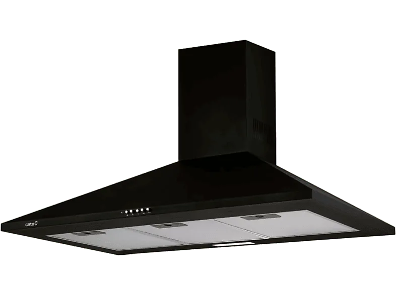 Campana decorativa - Cata Omega 900 BK/M, 3 Velocidades, 645 m³/h, 90 cm, Negro