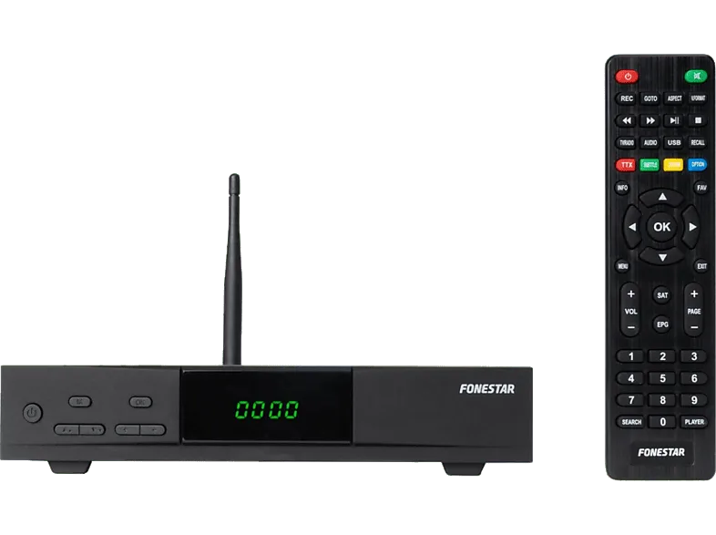 Receptor TDT y satélite - Fonestar RDS-585WHD, Full HD, DVB-S2 (TDT2), PVR, WiFi, HDMI, RCA, USB, Negro
