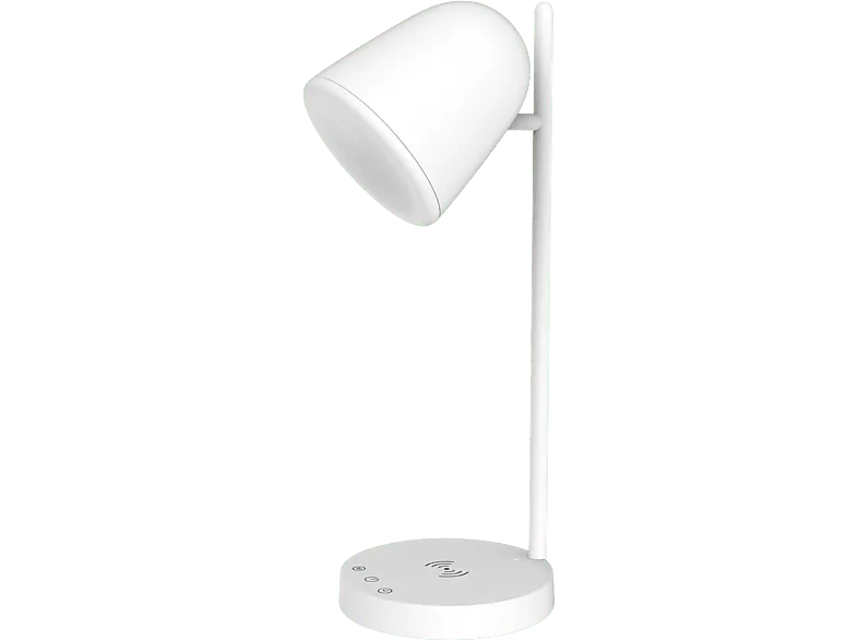 Lámpara - Muvit iO MIOLAMP003, Sobremesa, Carga inalámbrica 9.5W para teléfonos/tablets, 14.5W, Wi-Fi, Blanco
