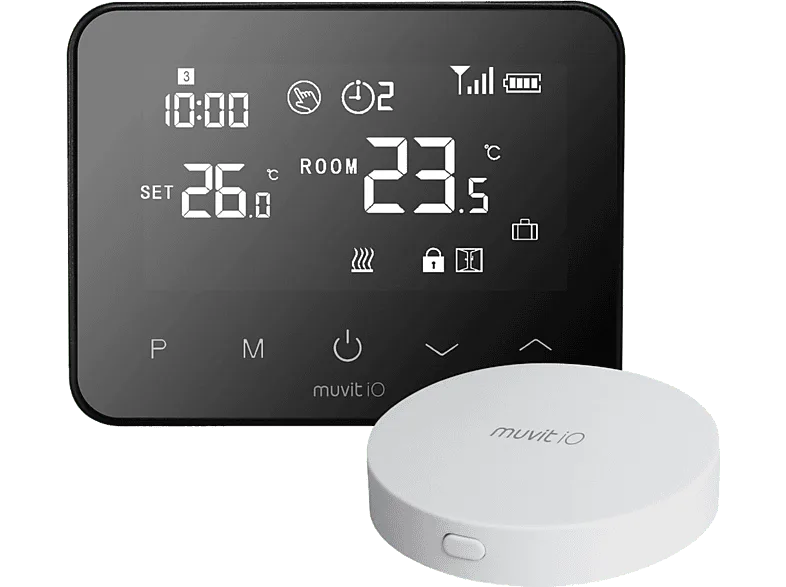 Termostato - Muvit IO Inteligente cableado y hub para internet, Home, Programable, Negro