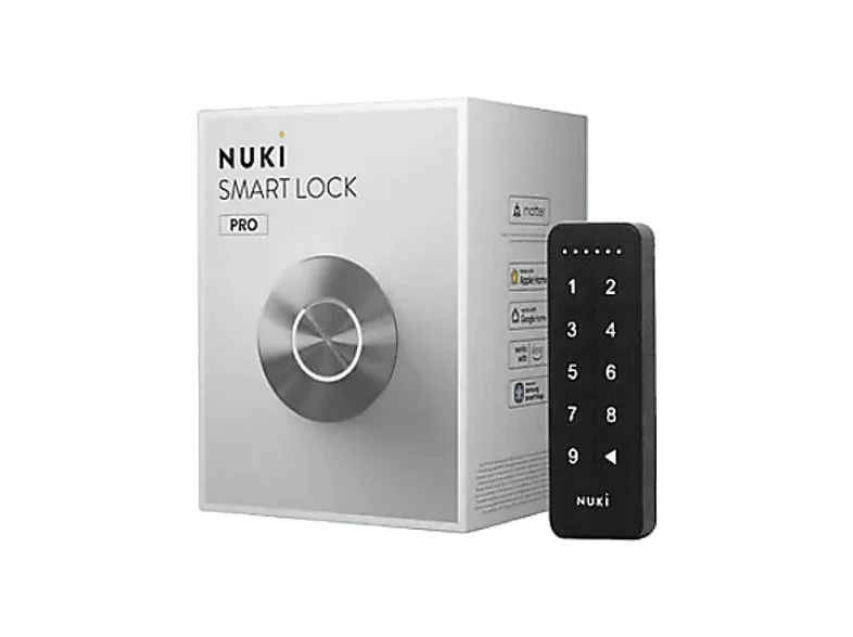 Cerradura electrónica - Nuki Smart Lock Pro + Keypad, Conectividad Wifi y Bluetooth, Batería integrada, Hasta 6 meses autonomía, Plata/Negro