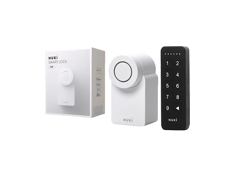 Cerradura electrónica - NUKI Smartlock Go + Keypad 1, Acceso Sin Llaves, Para iOS y Android, Plata