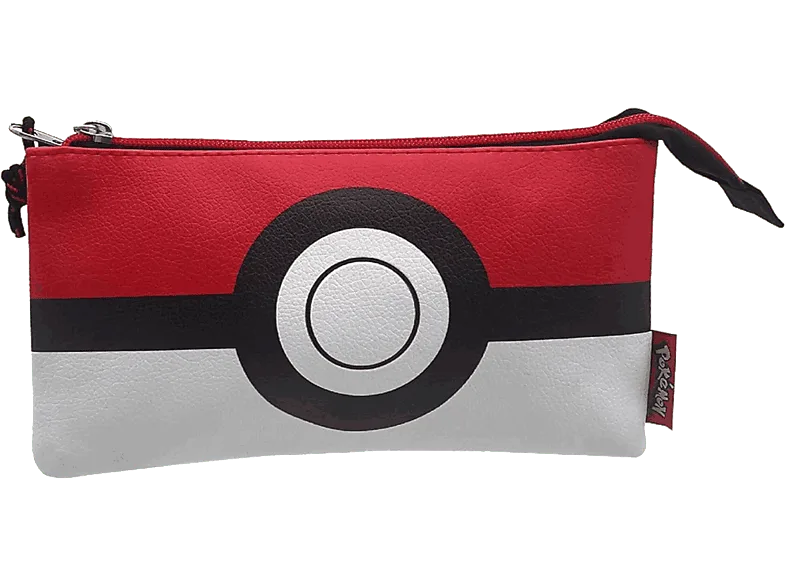 Estuche - Pokémon, Triple compartimento, Cremallera, 23x12 cm