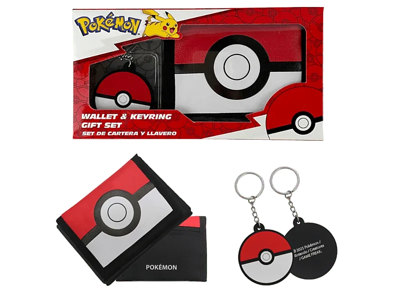 Pack Merchandising - Sherwood Pokemon Set billetera + Llavero Pokeball, Licencia Oficial