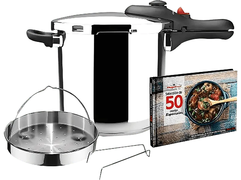 Olla express - Magefesa DB6, 6L, 5 Sistemas de seguridad, Súper rápida, Inox