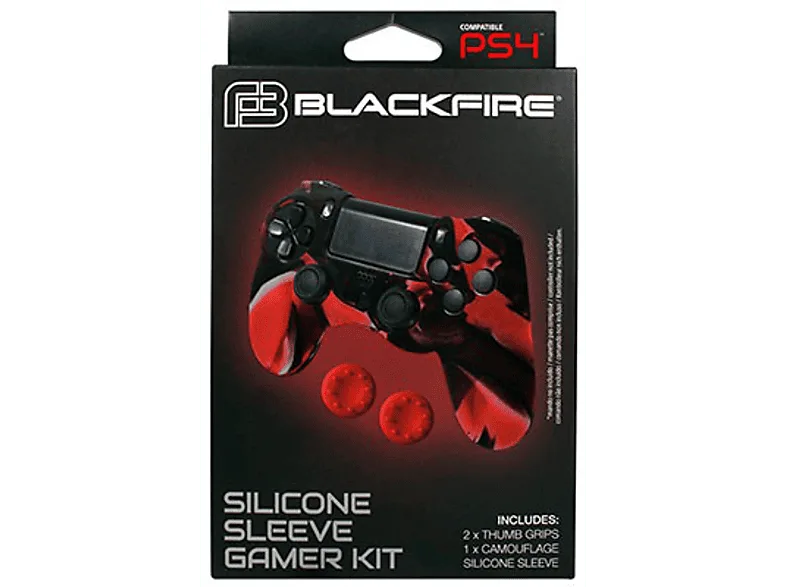 Funda mando PS4 - Ardistel Blackfire Gamer, para + 2 Grips, Rojo, Azul